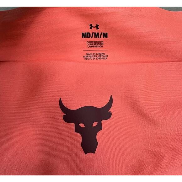 Under Armour Project Rock Women's Leggings Size Medium - Coral/Maroon - Picture 3 of 7